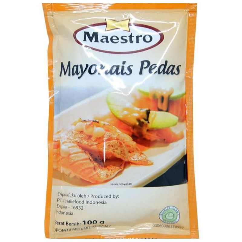 Mayones maestro 100gr mayonnaise maestro plain topping mentai sushi takoyaki salad dressing saus kebab