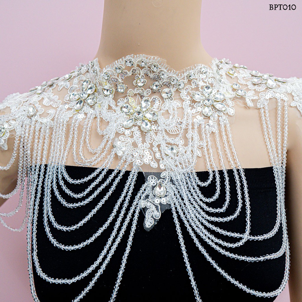 [TRUSTED SELLER] ASESORIS PENGANTIN MUTIARA BOLERO PESTA CRYSTAL PUTIH BPT010