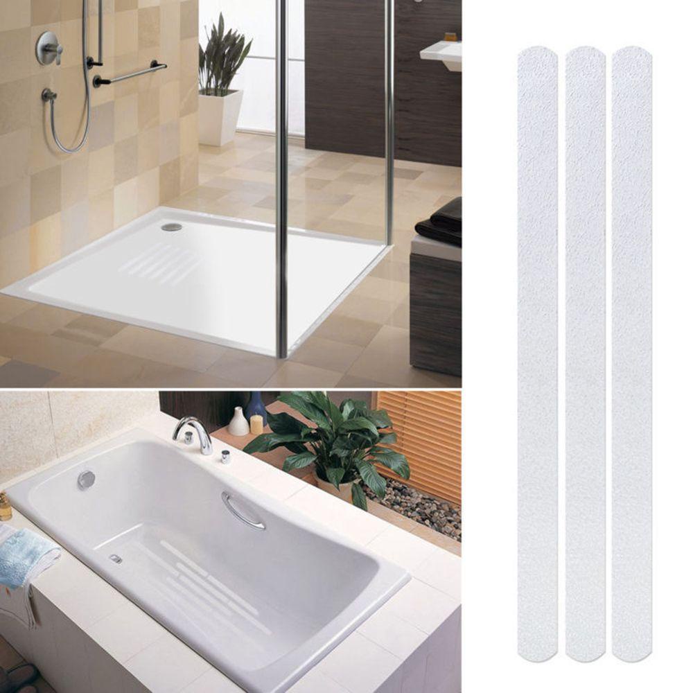 Populer 12pcs Strip Grip Anti Slip Stiker Slip Bathtub Karet Tangga Panas