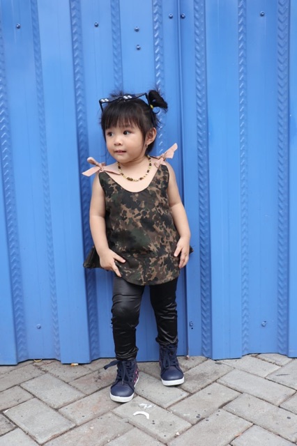 Blouse army tali tanktop untuk anak perempuan 2-5 tahun nablfashion