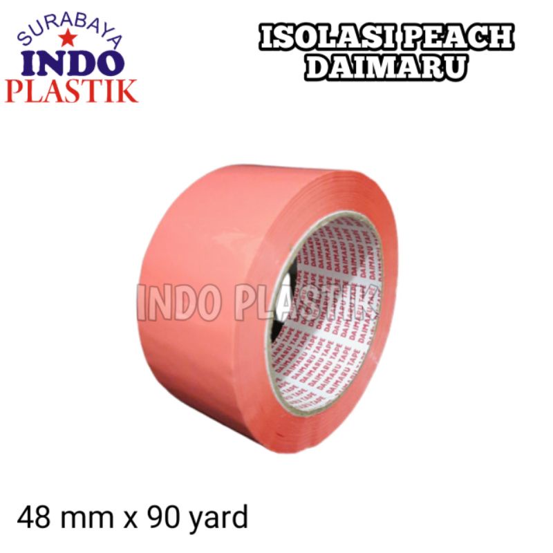 

selotip isolasi lakban daimaru warna peach plastik opp 100 meter