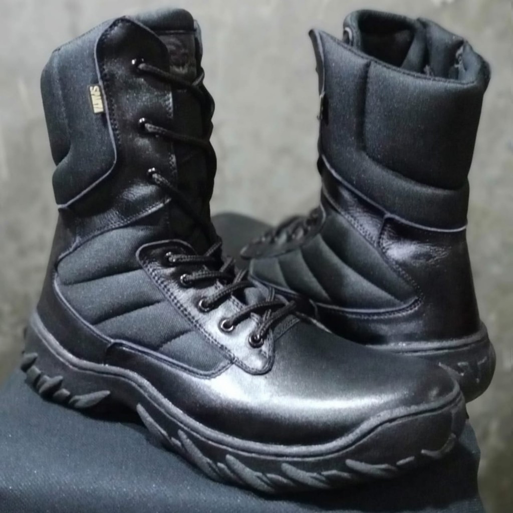 Sepatu PDL Kulit Asli Sepatu PDL Tni Polri Security Satpam Sepatu Boots Pria Kulit Sapi Asli