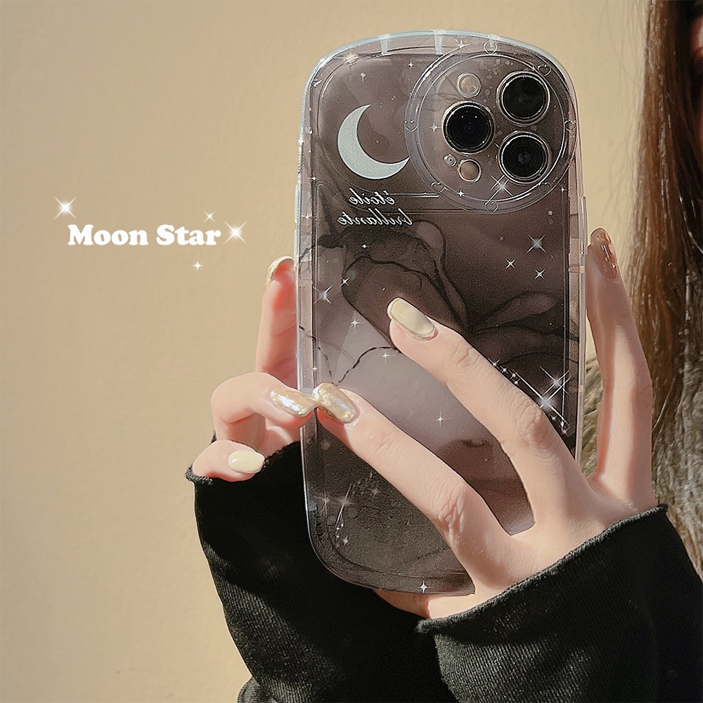 Ins Soft Case Silikon Motif Bulan Bintang Untuk Iphone 14 11 12 13 PRO MAX