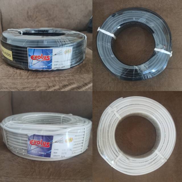 KABEL LISTRIK listrik serabut isi 2 / 2x0,75 evolus 50m