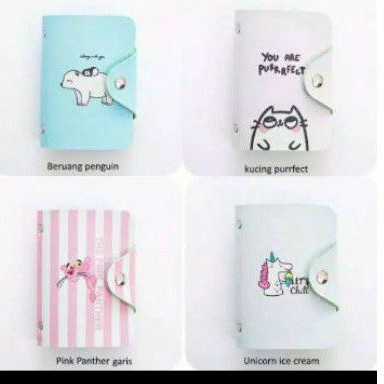 dompet kartu kartun isi 20 slot gambar unicorn pink panther good  god