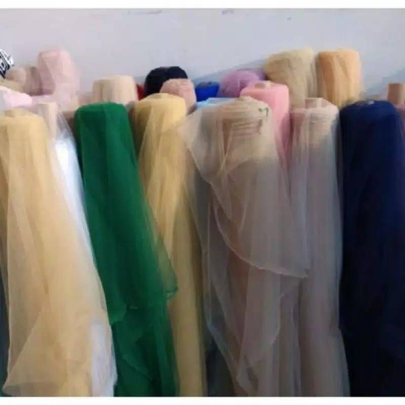 Kain tile polos. tile halus, tile prancis. tulle polos