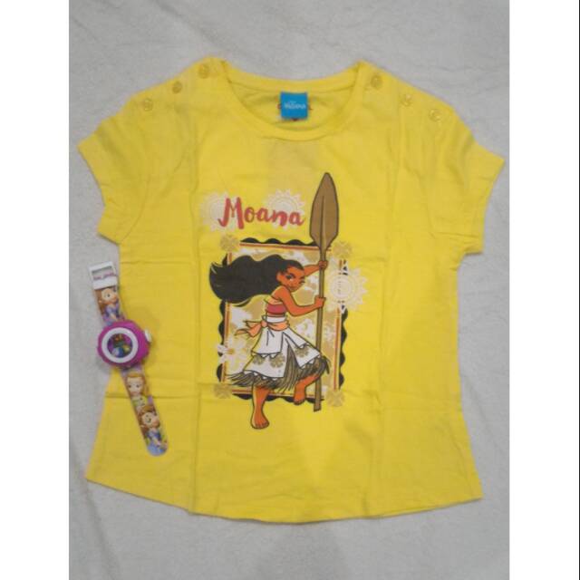 Kaos anak perempuan/moana kuning/cool girl