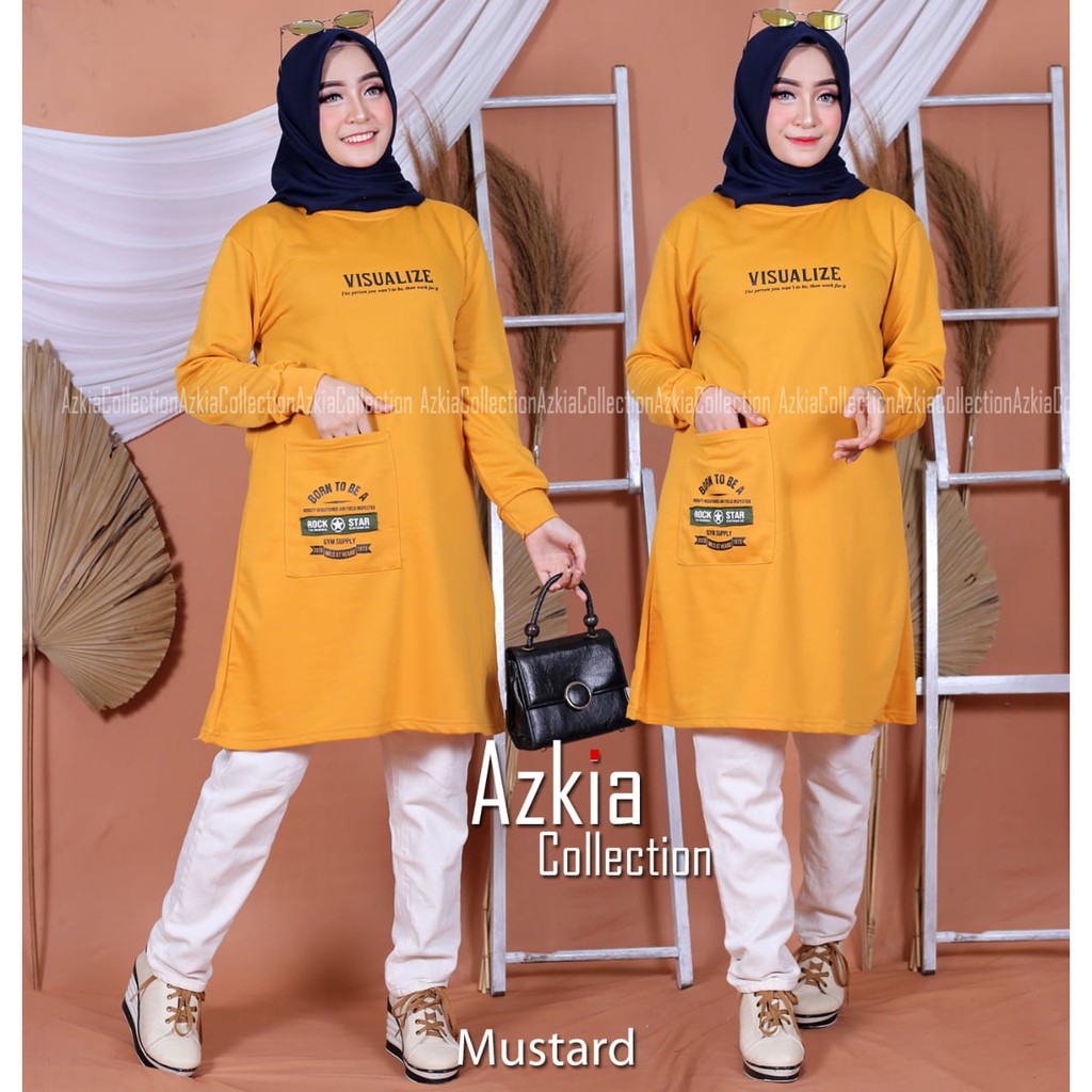 TUNIK KAOS WANITA KANTONG DEPAN