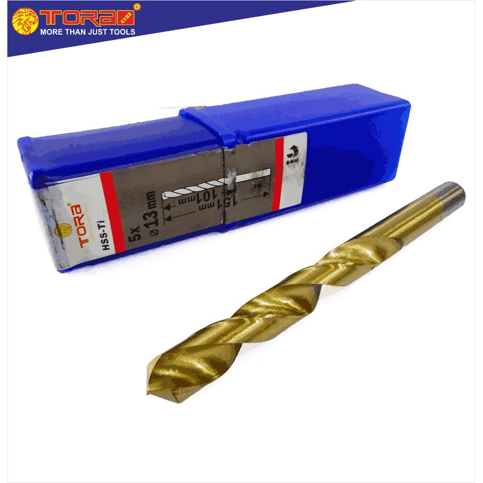 TORA Mata Bor Satuan Besi & Kayu 13 Mm HSS Kuningan