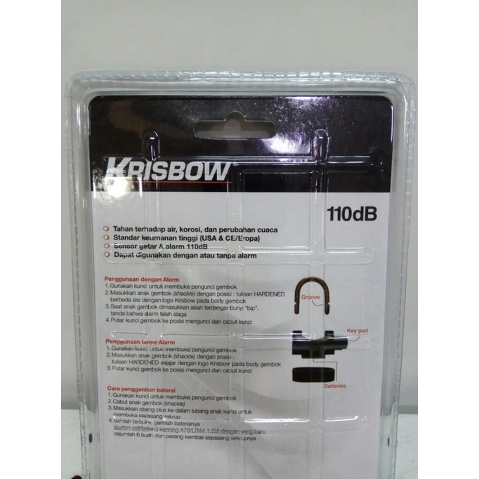 New  Gembok Alarm Krisbow - Gembok Rumah - Padlock Alarm Krisbow