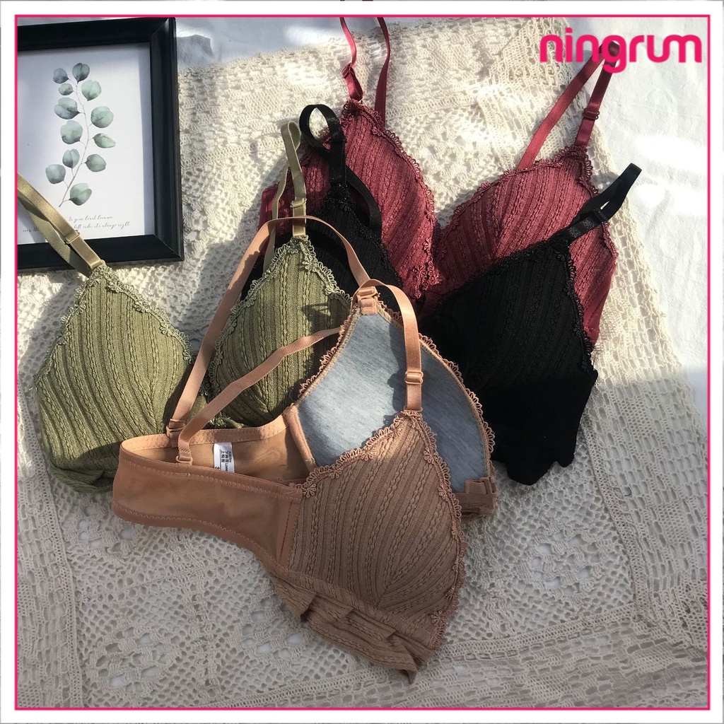 Ningrum Pakaian Dalam Bra Wanita BH Wanita BH Push up pengait depan push up bra lace import - 2024