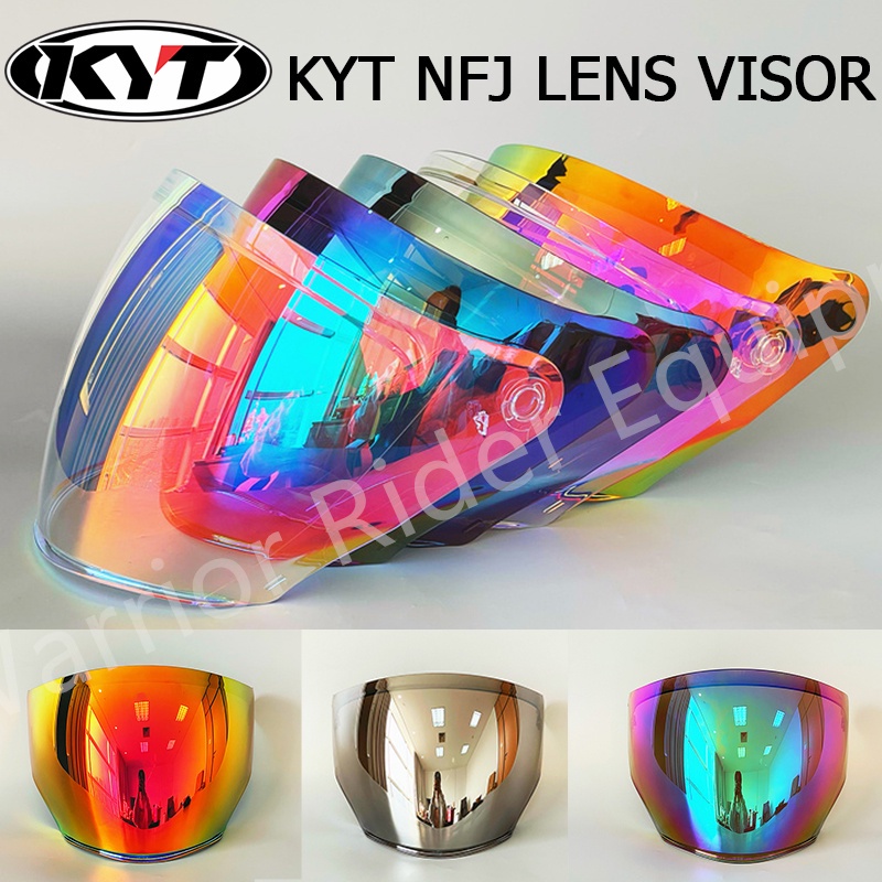 Original KYT NFJ Visor Lens Iridium Visor Lens Revo Kaca NF-J Kaca Dengan LOGO KYT Dan Kemasan KYT