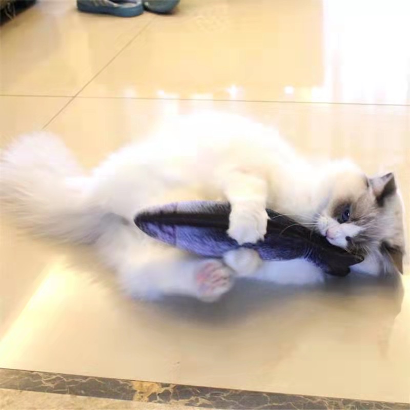 Ikan Mainan Hewan Peliharaan Artificial Fish Soft Stuffed Catnip Pet Cat Kitten Chewing Scratch Playing Toy