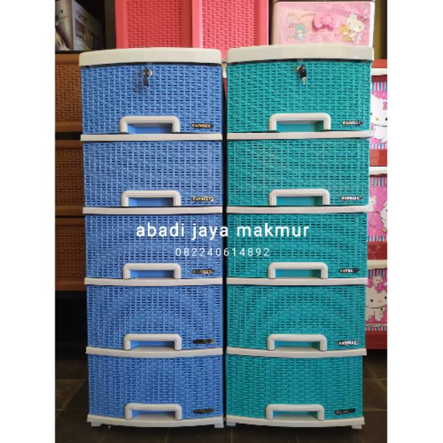 Lemari plastik napolly SRS 5 AK1 dinding putih/lemari plastik laci napolly