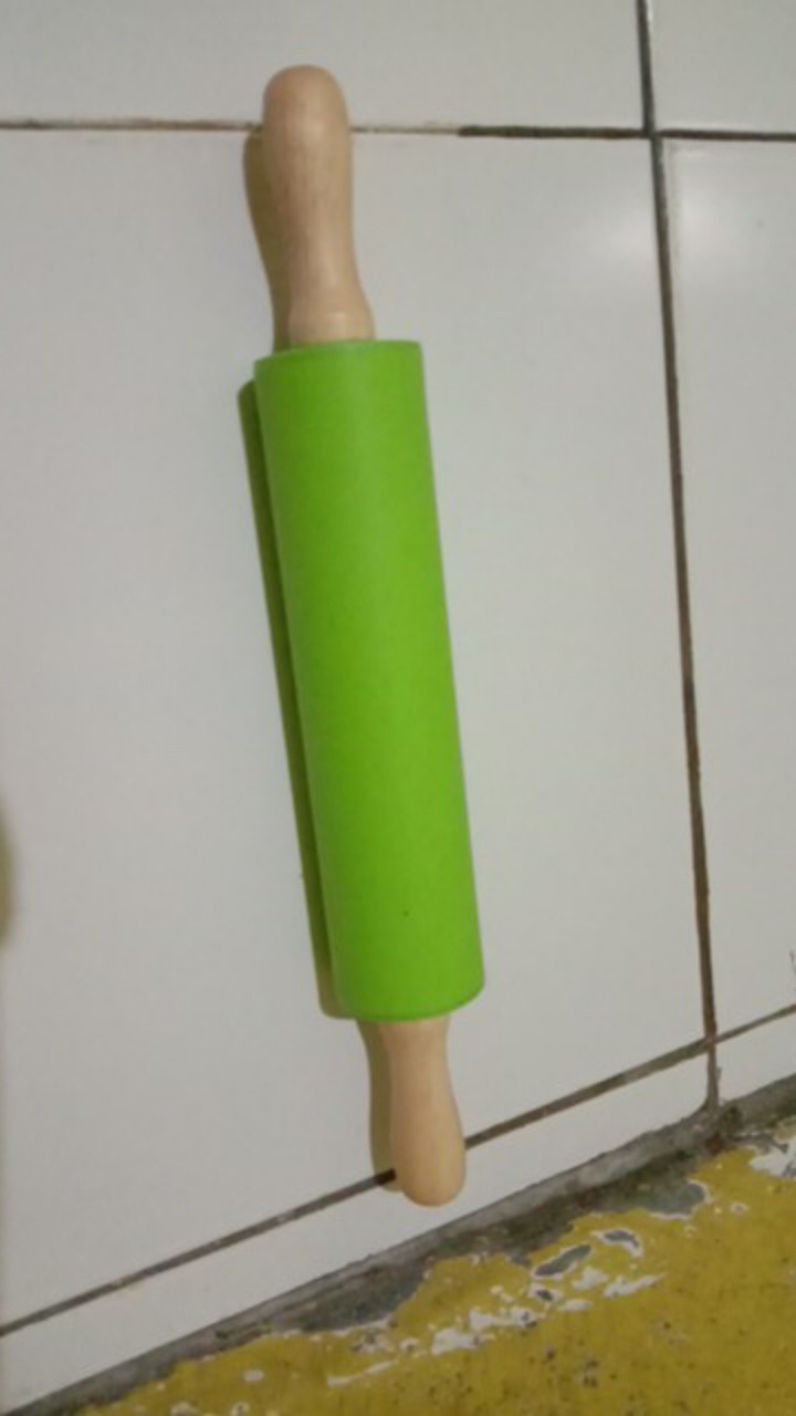 M/l Non-stick Silicone Rolling Pin Gagang Kayu Kue Adonan Tepung Roller Alat Dapur Memasak Kue