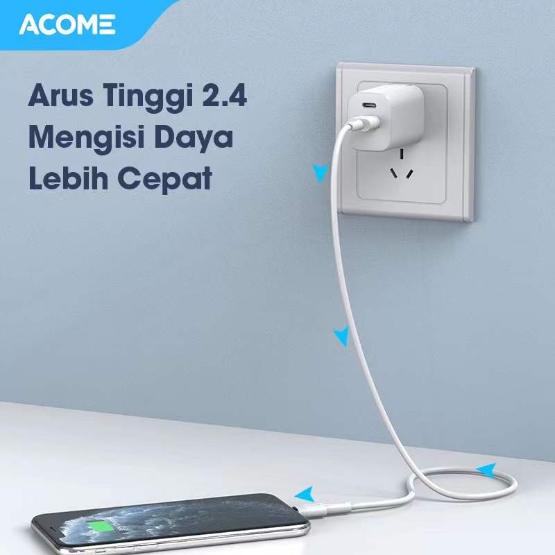 Acome Data Cable Micro-USB Fast Charging 2.4A 100cm Garansi Resmi 1 Tahun ADM