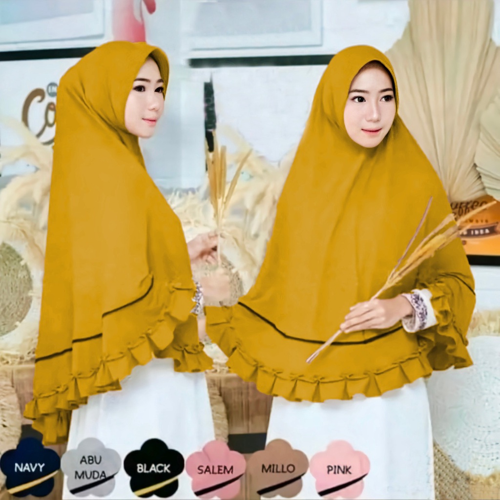 kerudung instan hijab instan bergo fulya khimar pet motif list rempel bahan jersey premium jumbo ter