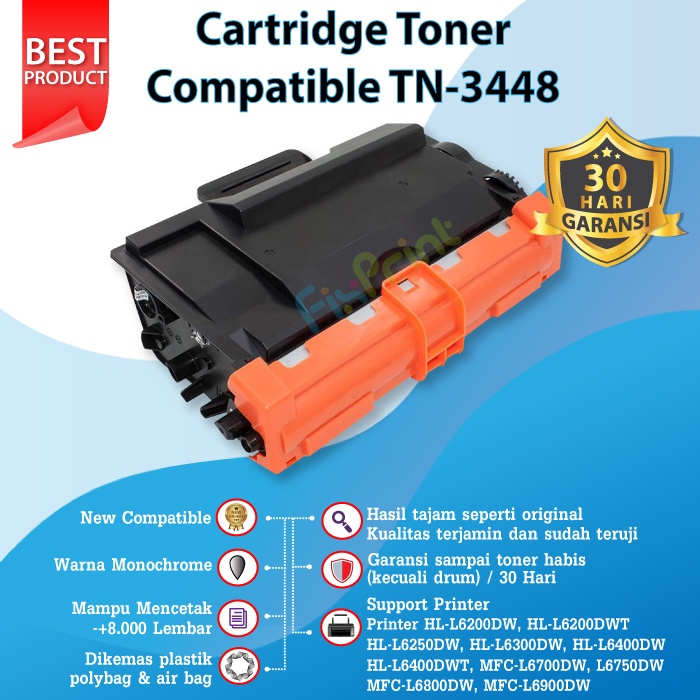 Toner Cartridge Compatible TN 3448 TN3448 Brothr HL-L5100DN L6900DW