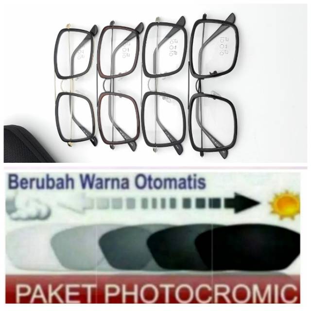 Frame Kacamata Trendy Anti UV PHOTOCROMIC, Kaca mata Minus, Kacamata Pria &amp; Wanita, Kaca mata Plus