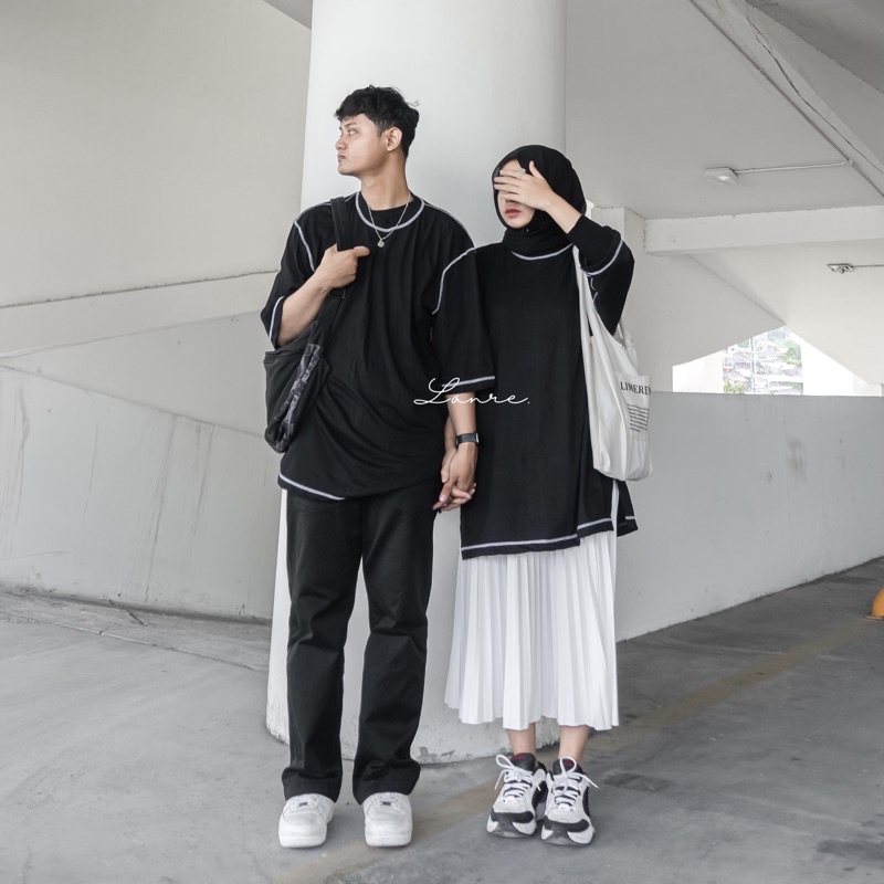 KAOS OVERSIZE COUPLE basic tee jumbo kaos combed 30s cotton original kaos unisex