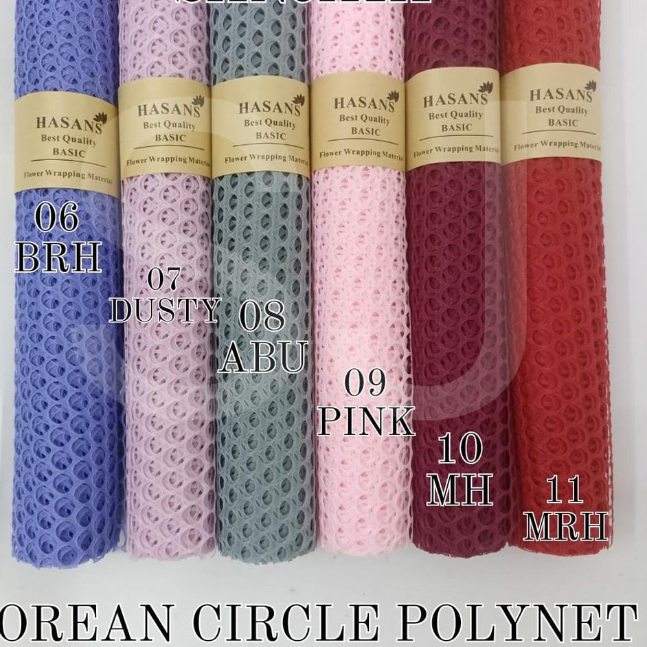 

Kekinian KERTAS JARING BUKET BUNGA / FLOWER WRAPPING PAPER CIRCLE POLYNET / KOREAN CIRCLE POLYNET 60CM*5YD 팝