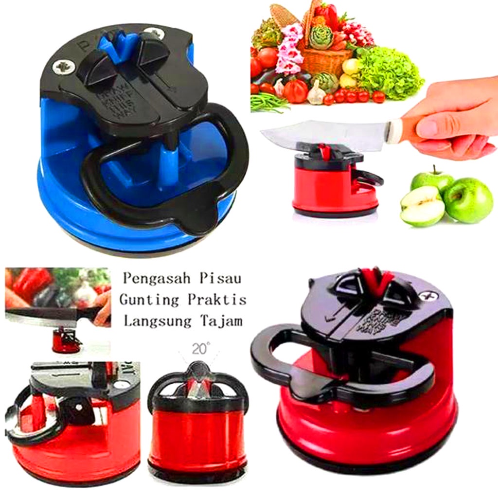 Asahan Pisau Dapur Praktis Suction Pad Knife Sharpener Alat Pengasah Pisau, Gunting