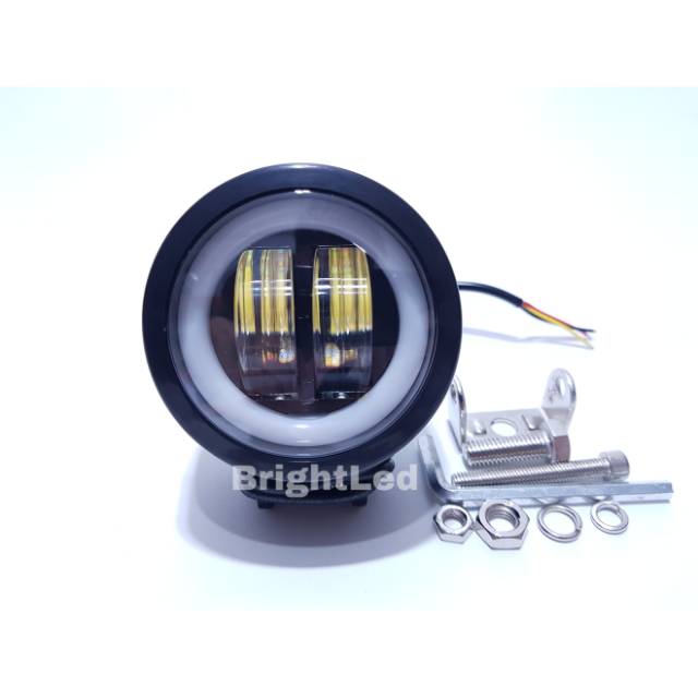 lampu tembak led cwl 2 mata 4D 20 watt daymaker bulat angel aye flat