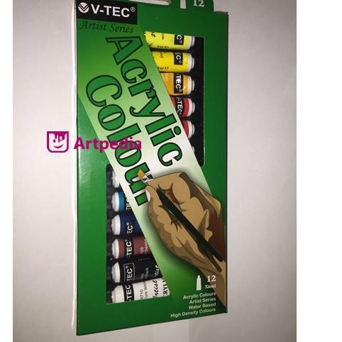 

5.5 SALE CAT AKRILIK V-TEC ACRYLIC COLOURS 6 ML SET 12 / V-TEC CAT AKRILIK 12 WARNA /PAKET CAT ACRYL