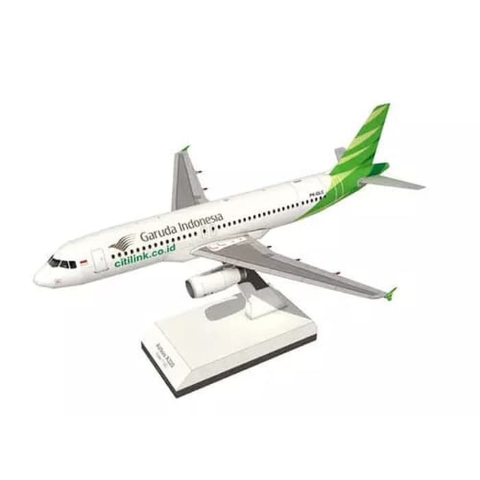 DIY Miniatur Papercraft Pesawat Airbus A320 Garuda Indonesia Citilink