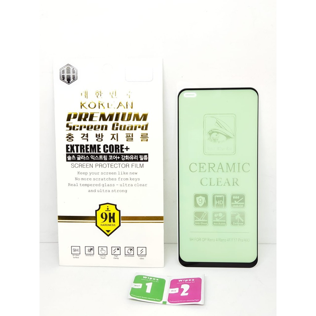 Tempered Glass Ceramic Film Oppo RENO 4F F17 Pro 6.43 inchi GREEN LIGHT Reno4 Anti Radiasi Protectio