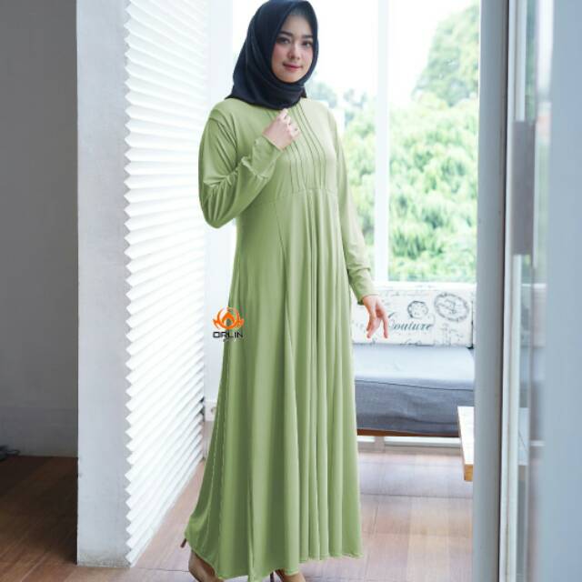 Gamis Daily Harian Jersey Premium Super Polos Adem by Indohijab IDB Moslem Wear