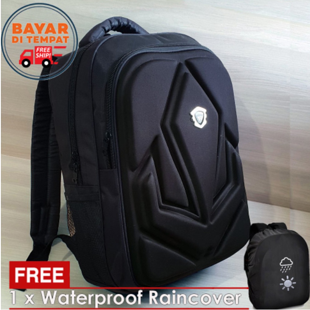 SHOPEE 6.6 SUPER SALE!! Tas Ranasel Emboss Model 3D Backpack Laptop Sekolah Kuliah Dan Kerja Tas Ransel Pria dan Wanita Tas Hangout + Bonus Raincover