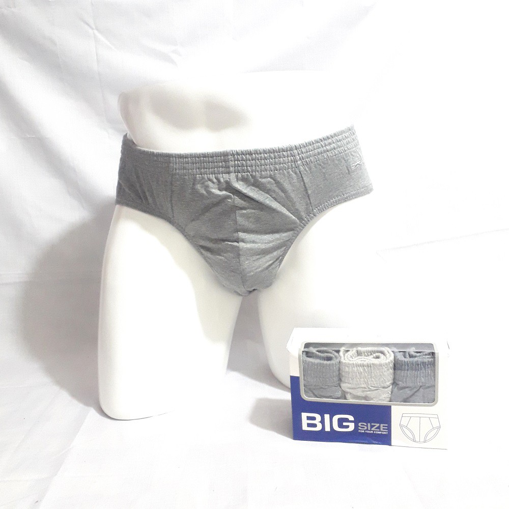 [3 pcs] Celana Dalam Pria Jumbo Crocodile / 1 Box CD Brief Big Size XXL/XXXL