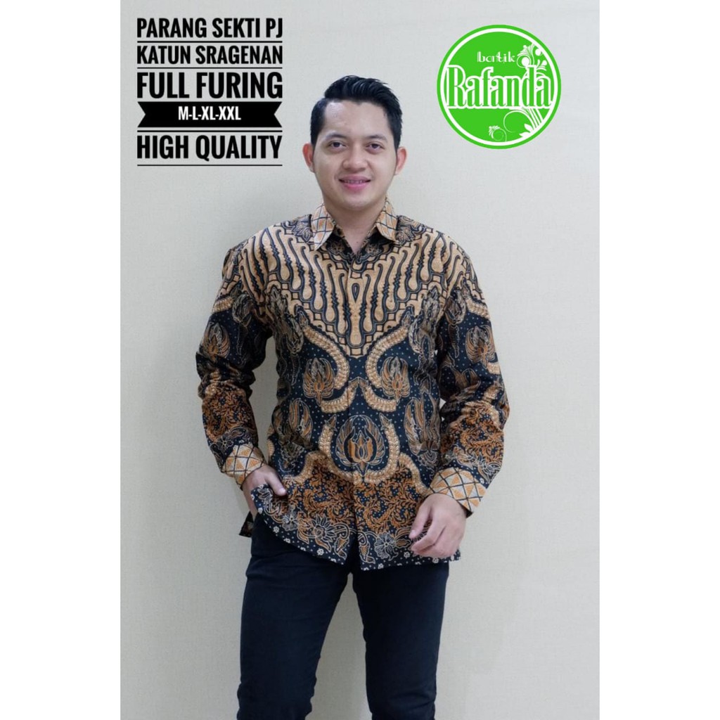 PARANG SEKTI RAFANDA BATIKSOLOAMANAH KEMEJA BAJU BATIK PRIA SOLO LENGAN PANJANG PENDEK LAPIS FURING ATASAN BATIK PREMIUM MODERN KATUN HALUS ABSTRAK CABE MERAH PUSAKA BIRU GELEMBUNG SEKTI BANGAU KUNING MOZAIS MERAK PINK BANGAU WARNA GURDO EMAS TRESNO