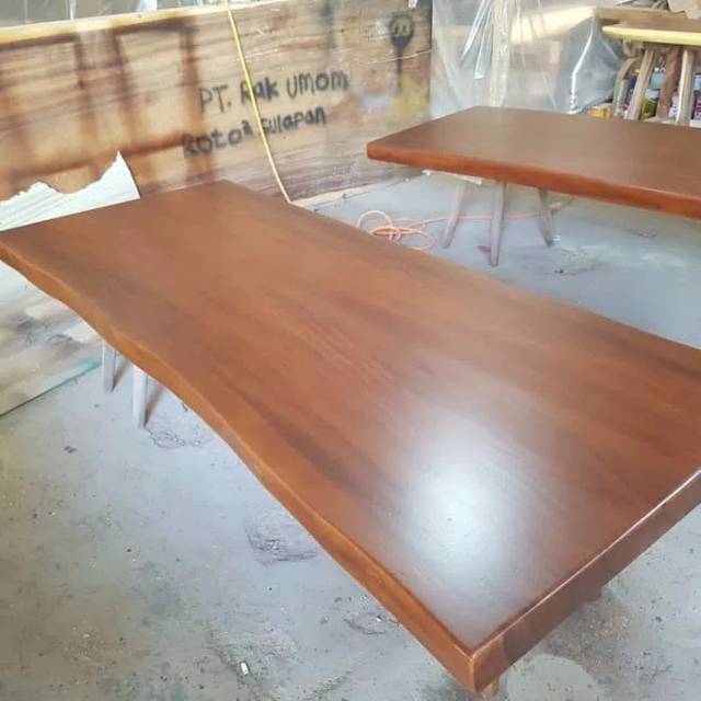 Top table meja trembesi solid