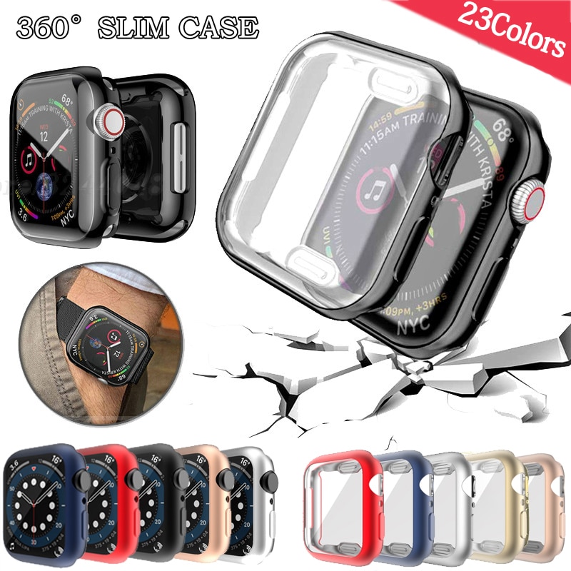 Case Pelindung Layar Bahan Tpu Untuk Apple Watch Seri 6 5 4 3 2 1 42mm 38m 40mm 44mm Iwatch 6 5 44mm