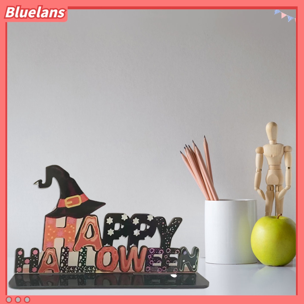 Ornamen Desain Happy Halloween Bahan Akrilik Untuk Dekorasi Meja