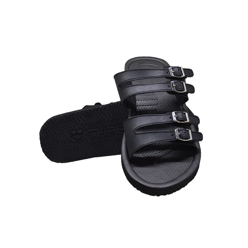 THREE BOX - Sandal Slide Cirninus Black Oversize Ringan Big Jumbo Size 45 46 47 48 49