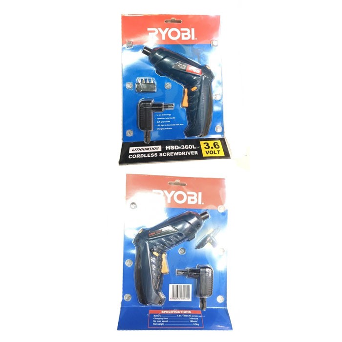 Ryobi HSD-360L Cordless Screwdriver Bor Obeng Tanpa Kabel