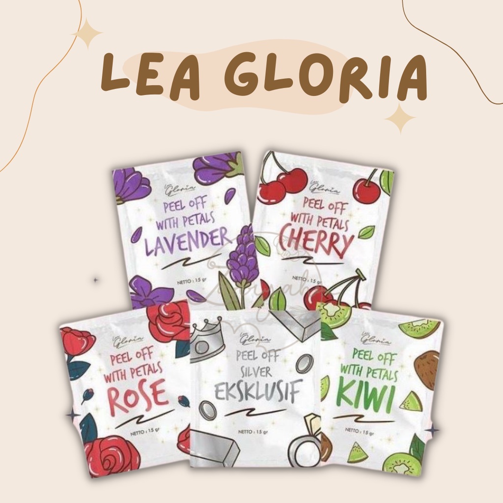 [Buy 1 Get 1] Lea Gloria Peel Off Mask Masker BPOM Masker Petals Kiwi/Rose/Cherry/Lavender/Eksklusif