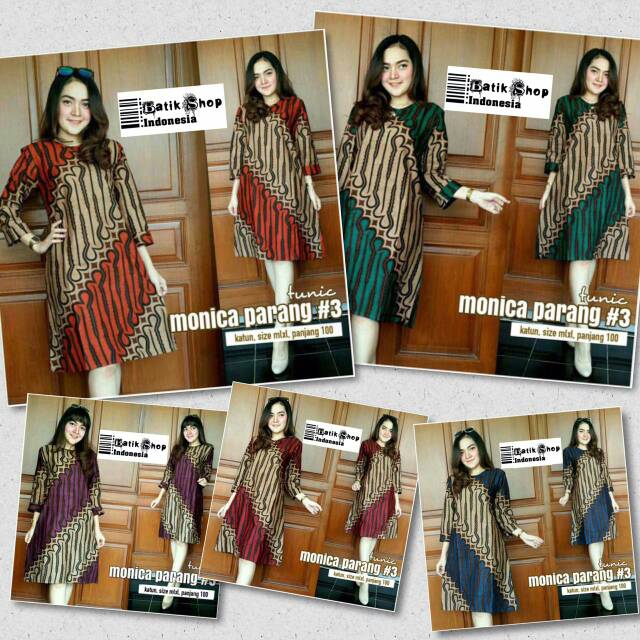 [ADA JUMBO] Tunic Monica Parang #3 Batik Casual Tunik Seragam Kerja Kantoran Muslim Warna Jadul Jumbo