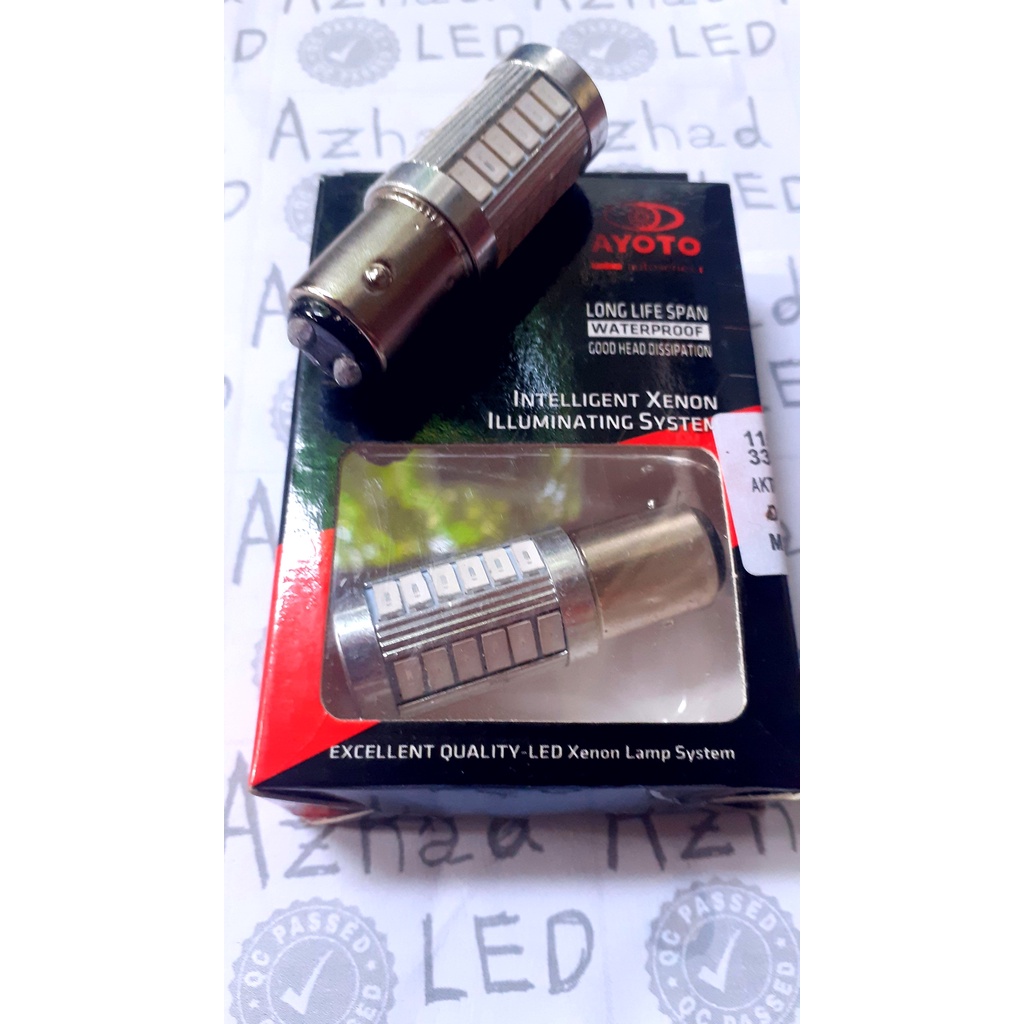 LED rem Ayoto S25 non kedip dan kedip warna merah terang mobil motor stop