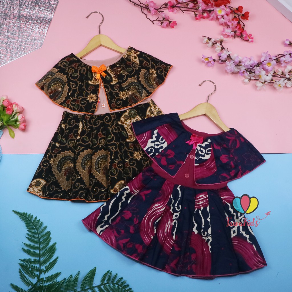 Dress Irene size 1-4 Tahun / Dres Batik Cape Baju Kensi Anak Perempuan Murah Cewek Katun Adem