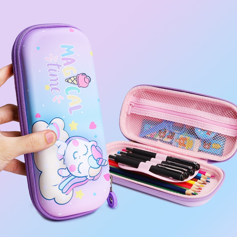 MTOYS - TEMPAT PENSIL ANAK TIMBUL 6 DIMENSI KARAKTER UNIK 2D AESTHETIC  UNICORN CEWEK BISA UNTUK SEKOLAH - M0188