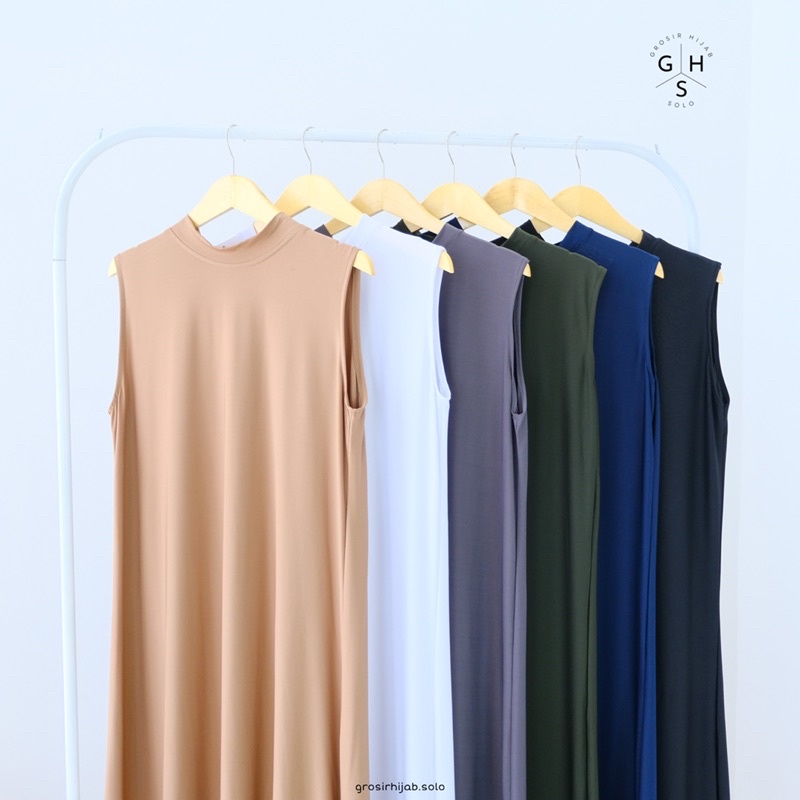 (KJI) GAMIS INNER / DALEMAN GAMIS TANPA LENGAN JERSEY