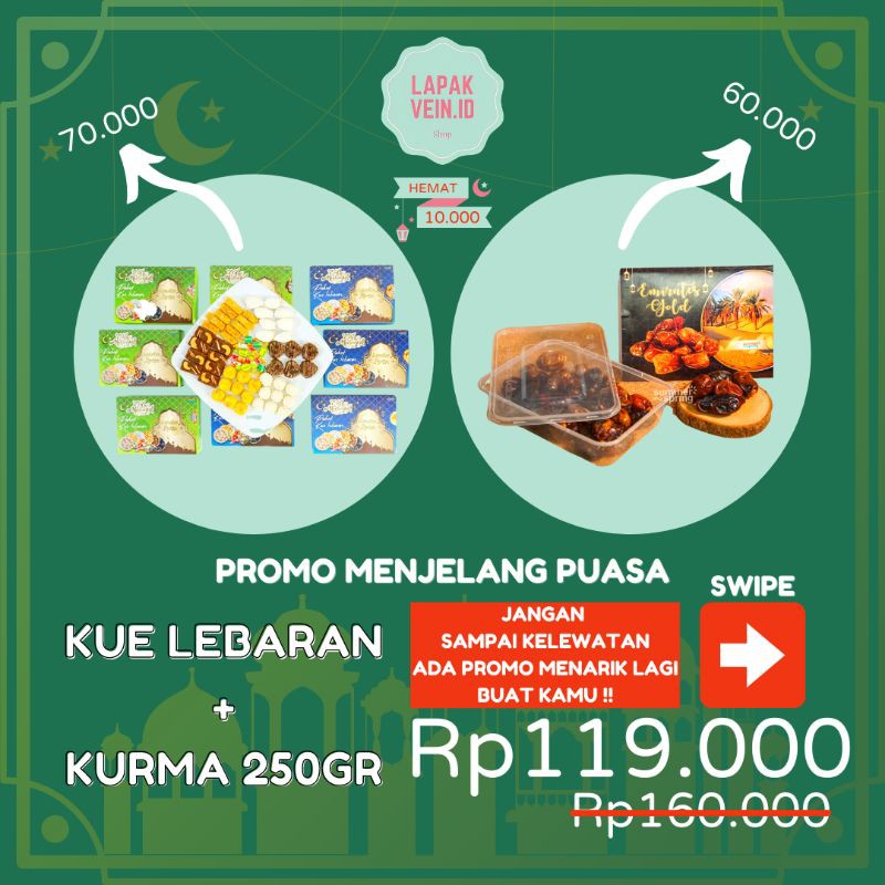 

PROMO - GRATIS ONGKIR - UNTUK HARI INI SAJA !! Beli Kue Lebaran + Kurma 250gram FREE Pengharum 30ml