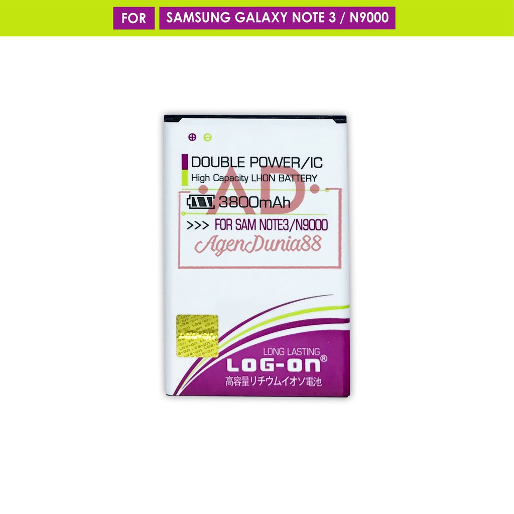 BATERAI SAMSUNG GALAXY NOTE 3 - N9000 - LOG ON DOUBLE POWER BATTERY