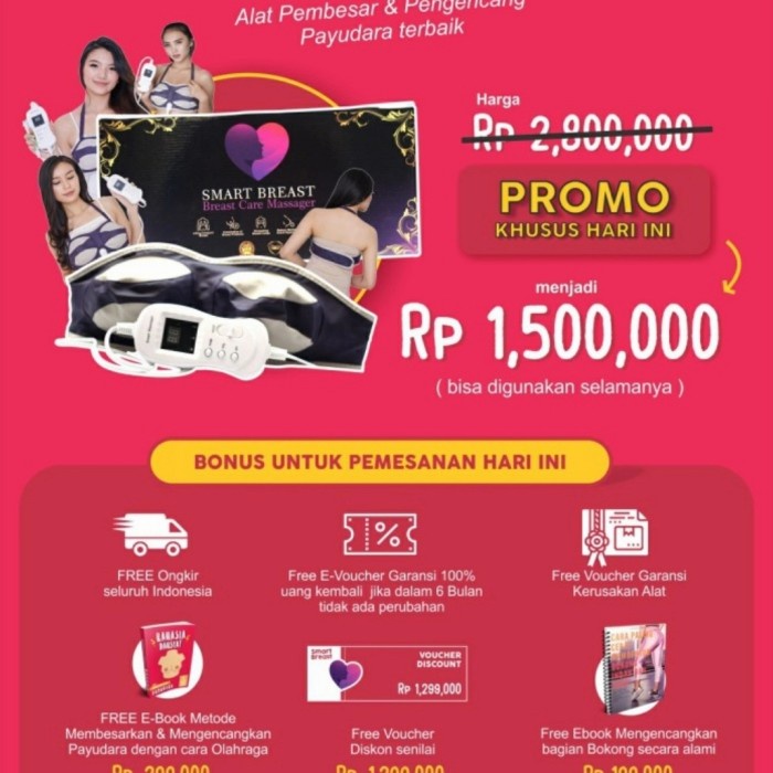 

Alat Pembesar Payudara / Pengencang Payudara Smart Breast Garansi Asli