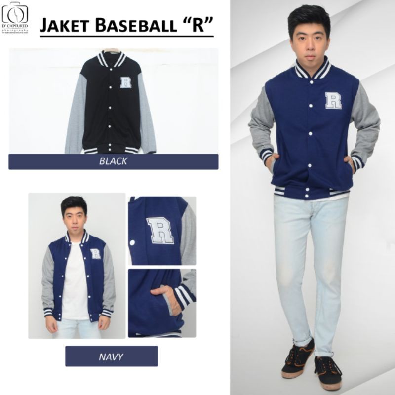 Jaket baseball  kombinasi/babyterry/dewasa