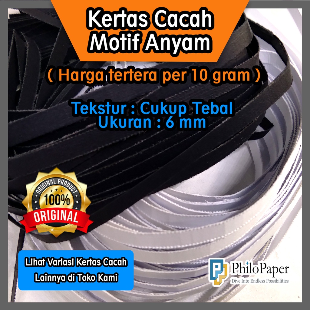 

Kertas Cacah ~ Permukaan Anyam Cukup Tebal / Kertas Serut Serat Anyaman / Isian Hampers